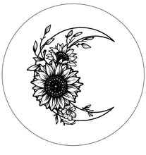 Sunflower Moon White Spare Tire Cover