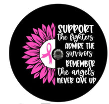 Support The Fighters  Breast Cancer Sunflower Spare Tire Cover