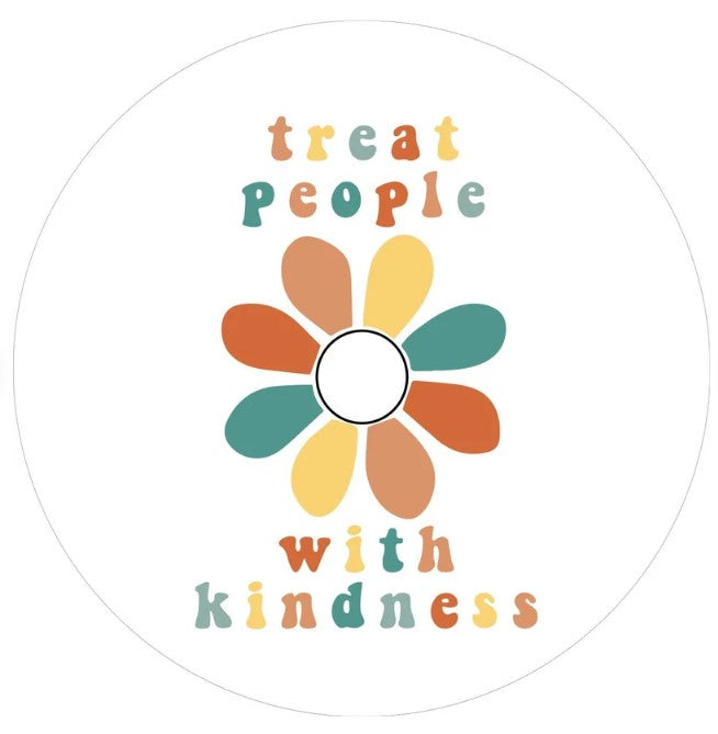 Treat People With Kindness White Spare Tire Cover
