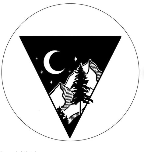 Triangle Mountain Night Sky White Spare Tire Cover