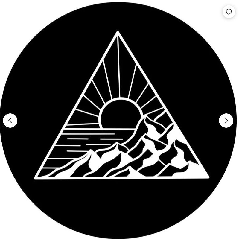 Triangle Sunrise Beach Waves With Mountains Spare Tire Cover