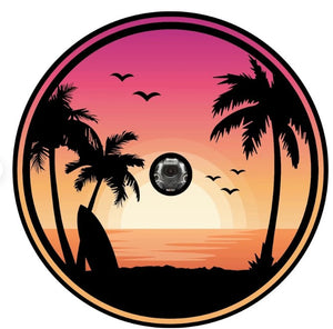 Tropical beach Sunset Landscape Tire Cover