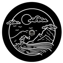 Waves Crashing Into The Mountain Spare Tire Cover