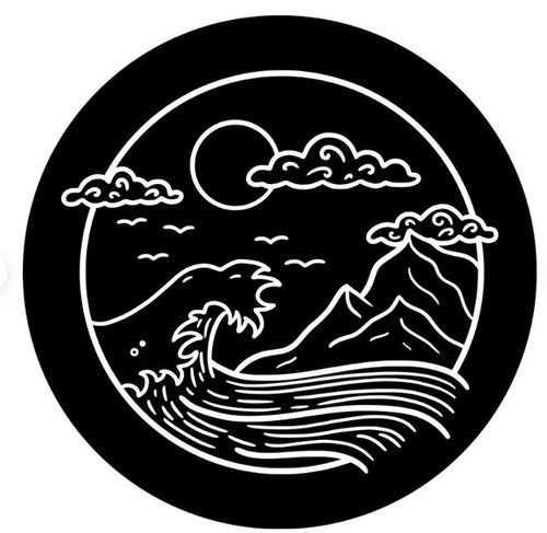 Waves Crashing Into The Mountain Spare Tire Cover