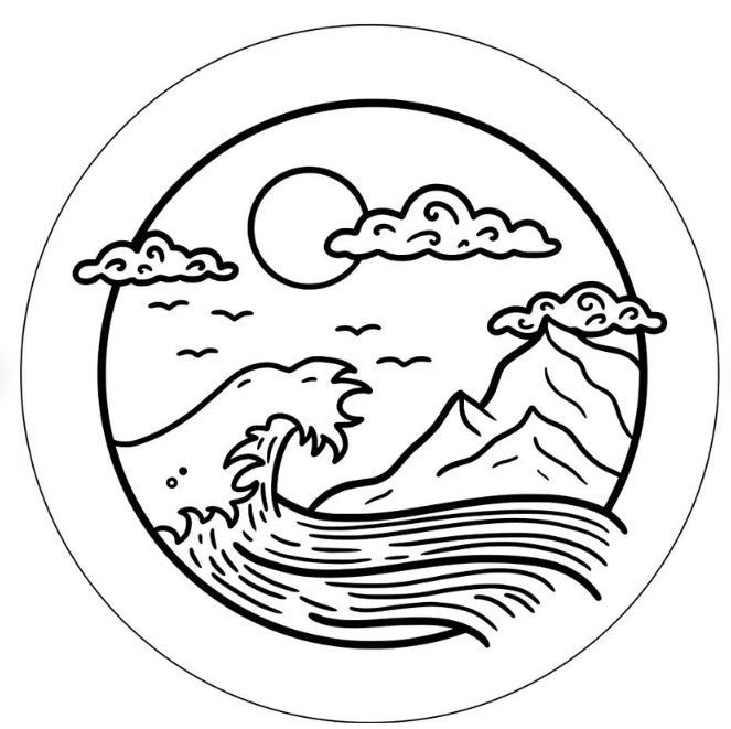 Waves Crashing Into The Mountain White Spare Tire Cover