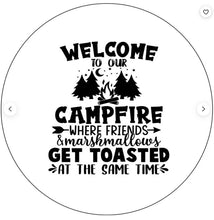 Welcome To Our Campfire White (Any Color) Spare Tire Cover