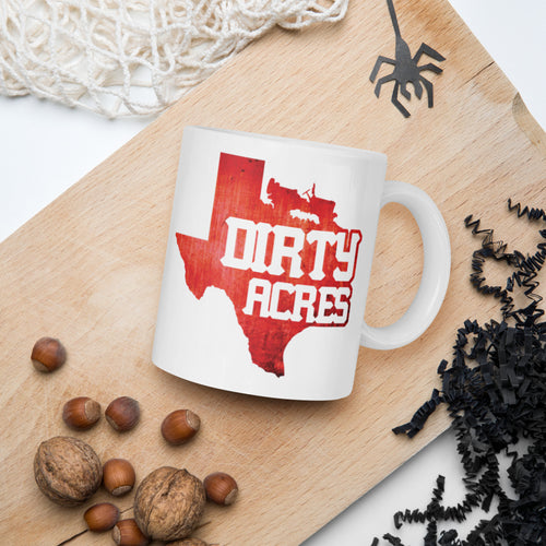 Rustic Red Dirty Acres White Glossy Mug