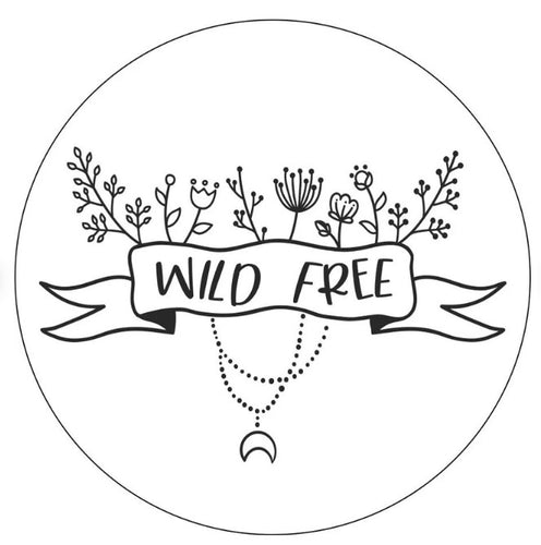 Wild & Free Flowers White Spare Tire Cover