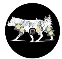 Wilderness & A Wolf Double Exposure Spare Tire Cover