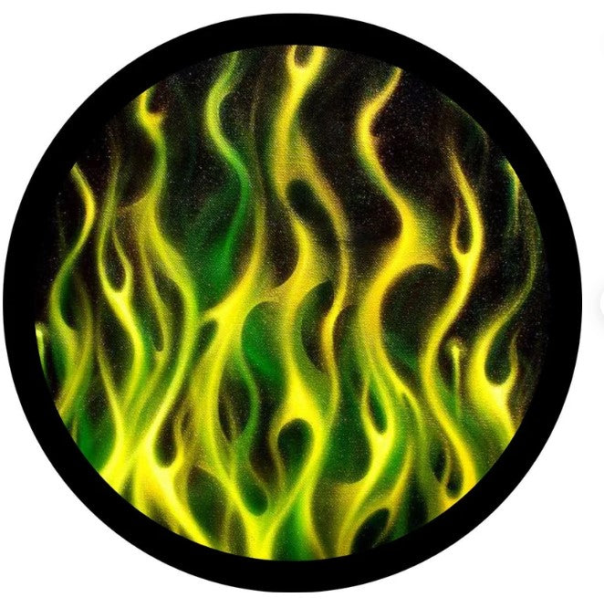 Yellow Fire Flames Spare Tire Cover